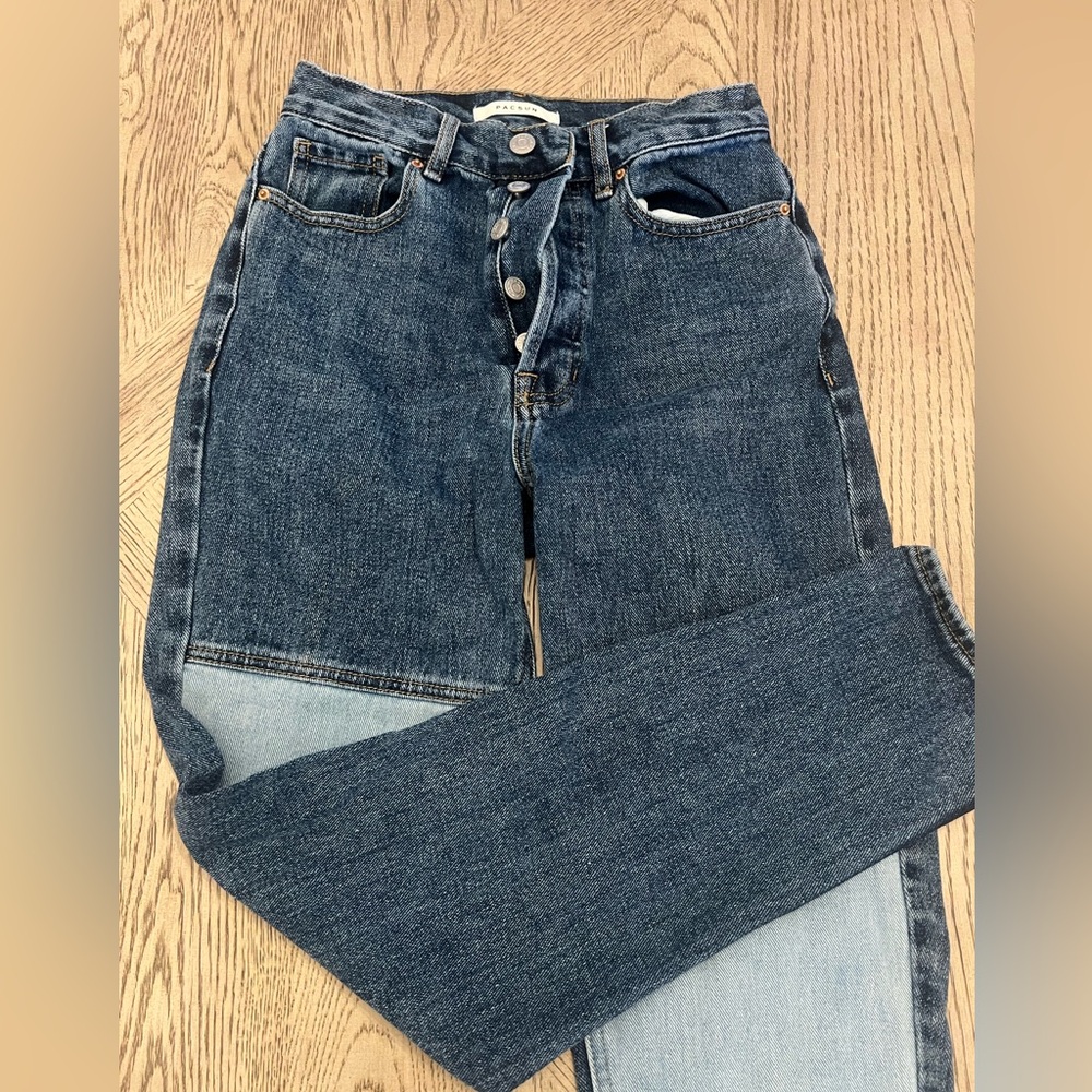 Pacsun High Waisted Straight Patch Jeans Size 24